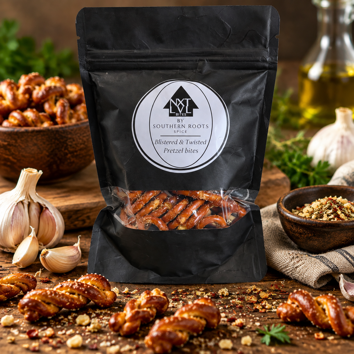 Blistered & Twisted Pretzel Bites